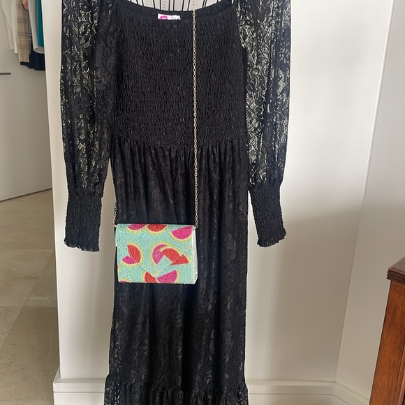 NINA WATERMELON PRINT CRYSTAL CLUTCH WITH DETACHABLE STRAP - Picture 6 of 9